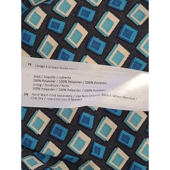 Band of the Free Genevieve Teal Diamond mini puff sleeve dress NWT Size Small - Picture 8 of 10